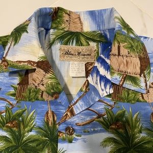 Vintage Hawaiian Shirt Island Hut MADE IN HAWAII